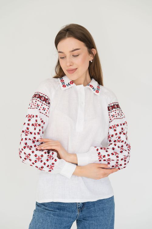 Біла лляна сорочка Чернігівщина